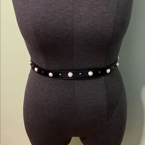 Lane Bryant Black Belt with Pearl Accents